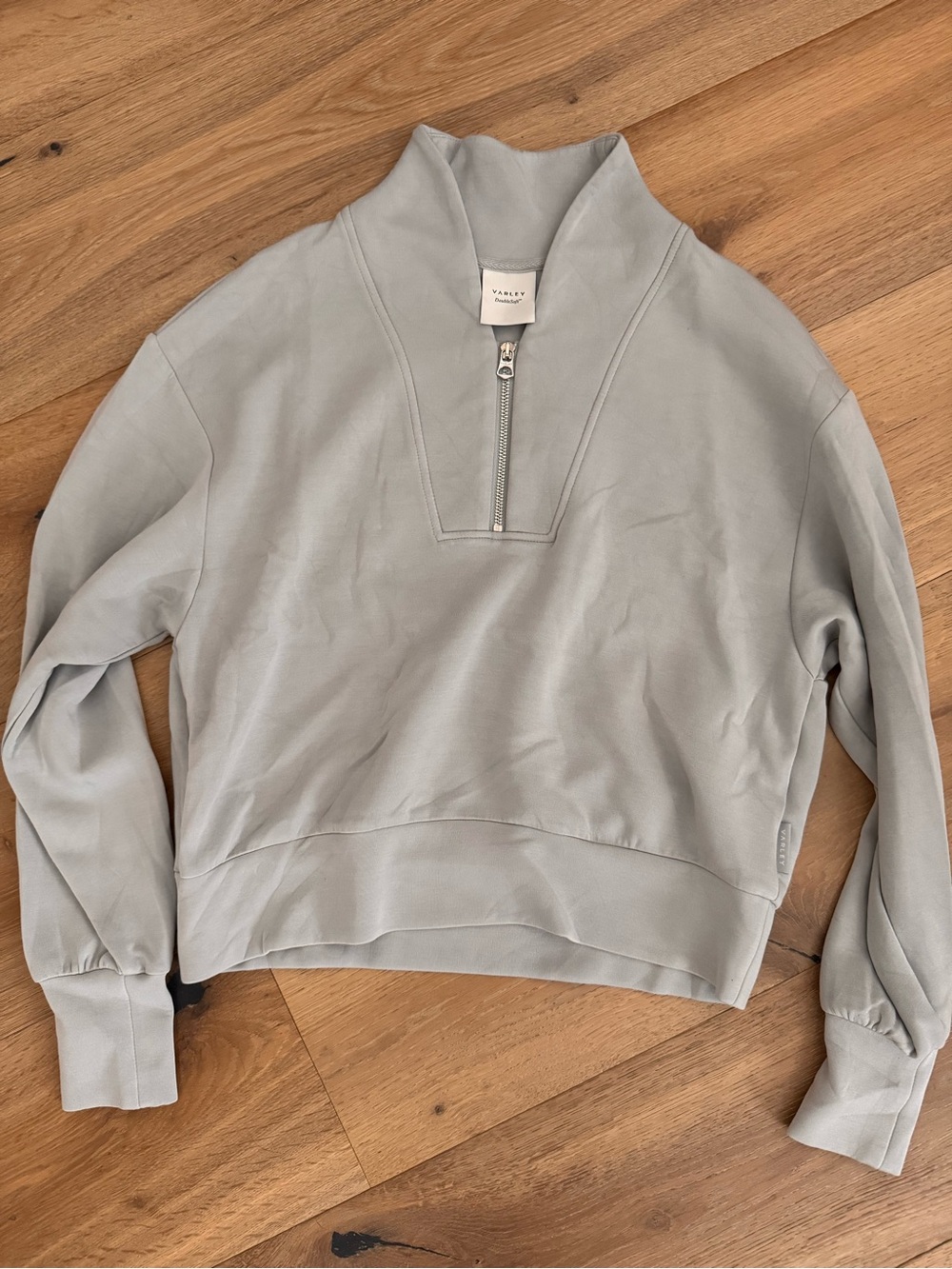 Varley Light Gray Half-Zip Pullover Sweatshirt